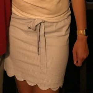 Freestyle seersucker scalloped skirt